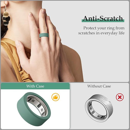 15 Pack Cover Compatible with Oura Ring Gen 4/Gen 3 Horizon/Gen 3 Heritage, Anti-Scratch Silicone Case for Oura Ring Protector for Women Men Working Out Gym, Support Charging with Cover on