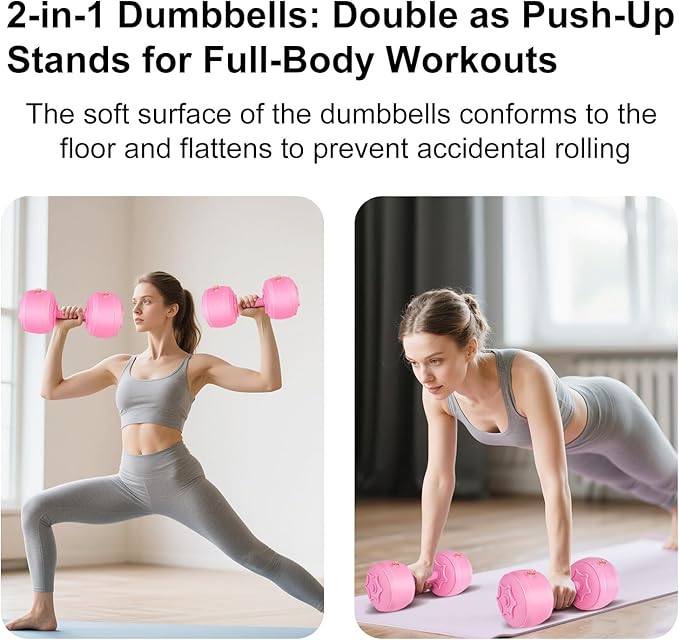 Water Filled Dumbbells Set - Water Filled Weights - Portable Travel Weights - Weights Adjustable Dumbbells - Portable Fitness Equipment - Strength Training - Fitness and Shaping