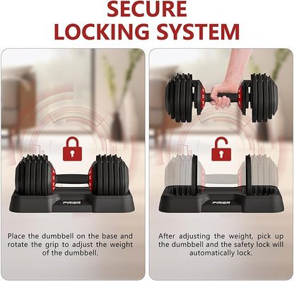 Adjustable Dumbbell Set 55LB Dumbbells Weight, 10-in-1 Weight Dumbbell with Anti-Slip Metal Handle and Bicep Supports for Comprehensive Full Body Strength Training