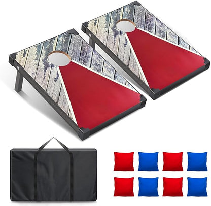 2’x3’ Cornhole Boards Set, Cornhole Outdoor Game Set - Corn Hole Toss Boards Set with 8 Cornhole Bags and 2 Cornhole Boards, Cornhole Sets for Adults Lawn Outside Backyard Games