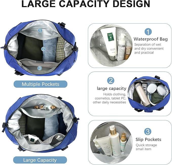 Gym Bag for Men Women, Tactical Travel Duffel bag with Removable Dividers & Shoe Compartment, Weekender Carry on Bag with Toiletry Bag, Overnight Range Bag for Workout Soccer Yoga Gym