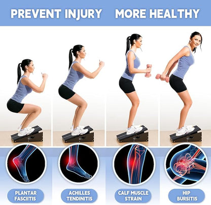 Wood Slant Board Calf Stretcher - Professional Calf Stretcher Slant Board for Physical Therapy, Incline Stretching, and Rehabilitation Exercises - Durable and Adjustable Balance Tool