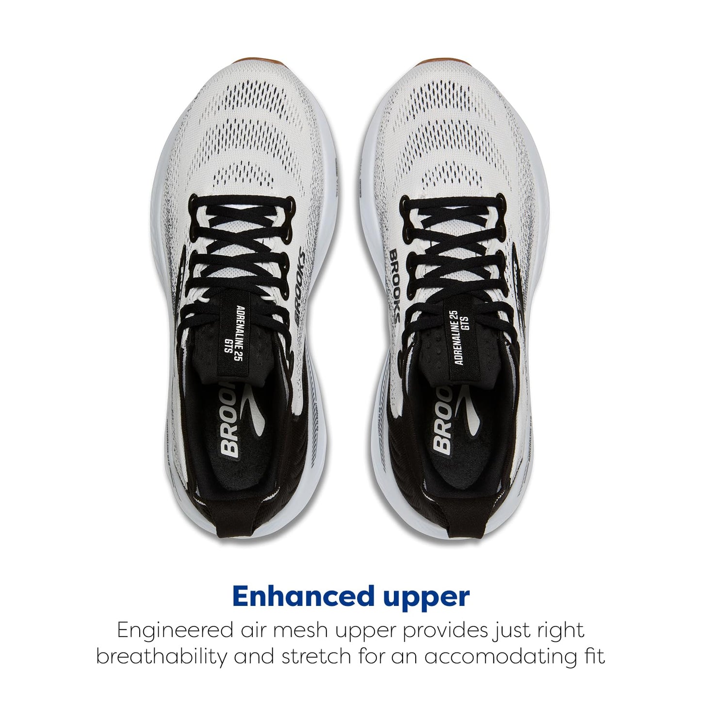 Brooks Men’s Adrenaline GTS 25 Supportive Running & Walking Shoe - White/Black/White - 11 Wide