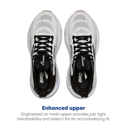 Brooks Men’s Adrenaline GTS 25 Supportive Running & Walking Shoe - White/Black/White - 11 Wide