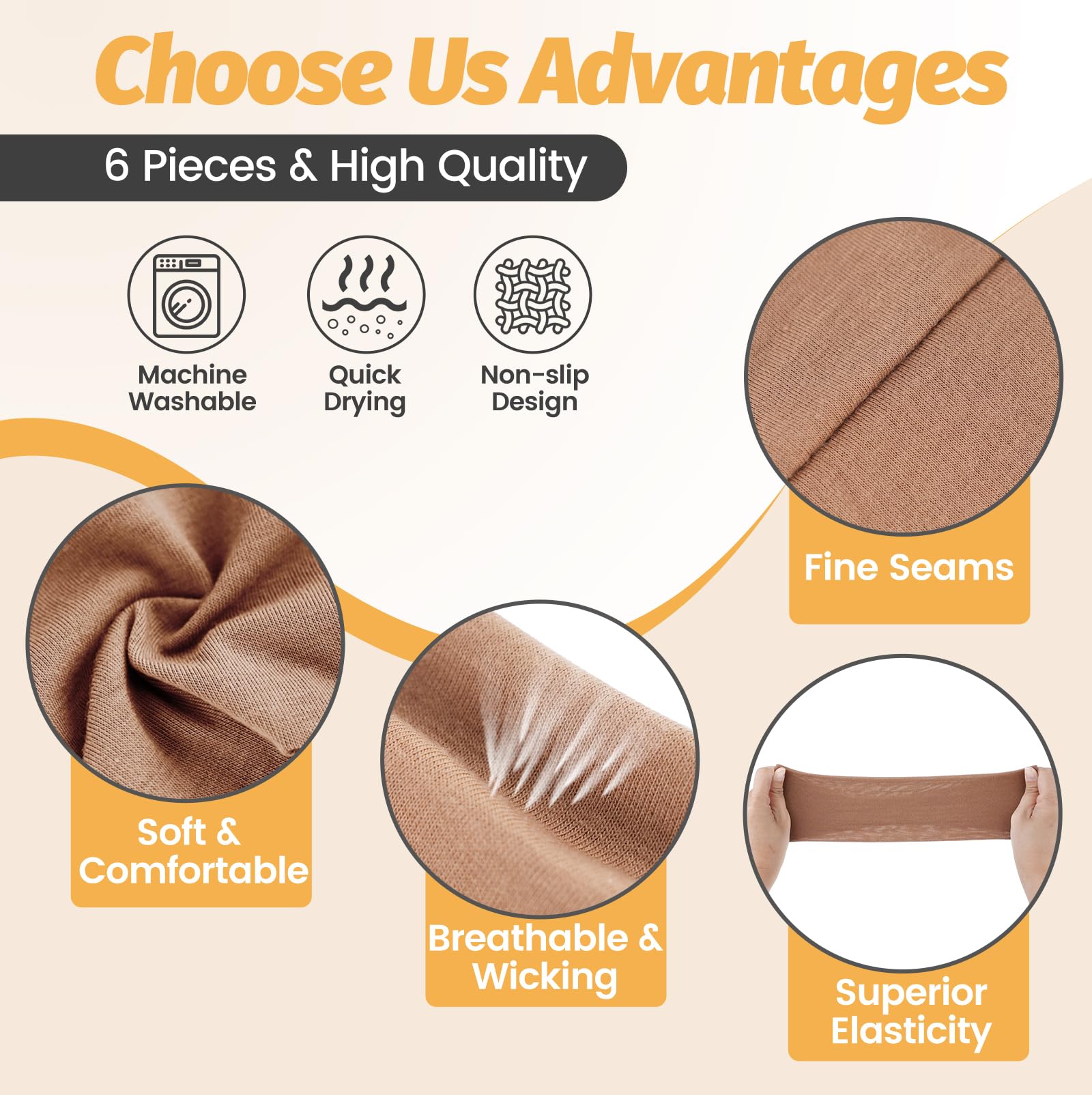 HSEM Headbands for Women, Wide Thick Workout Non Slip Hair Bands for Sports