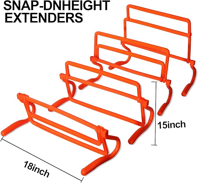 TOCO FREIDO Speed&Agility Training Set – 20ft Agility Ladder Set with 12 Rungs, 4 Adjustable Training Hurdle, 12 Disc Cones, 2 Resistance Bands, 1 Running Parachute and Footwork Drills Equipment