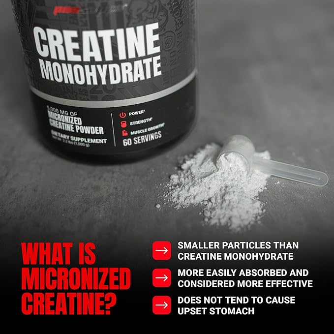 PROSUPPS Creatine Monohydrate Powder for Men & Women, Unflavored - 5000,mg of Micronized Creatine - Gym Workout Supplement for Muscle Gain & Recovery - Sugar-Free, Soy & Gluten-Free - 60 Servings