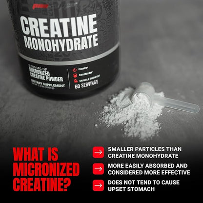 PROSUPPS Creatine Monohydrate Powder for Men & Women, Unflavored - 5000,mg of Micronized Creatine - Gym Workout Supplement for Muscle Gain & Recovery - Sugar-Free, Soy & Gluten-Free - 60 Servings