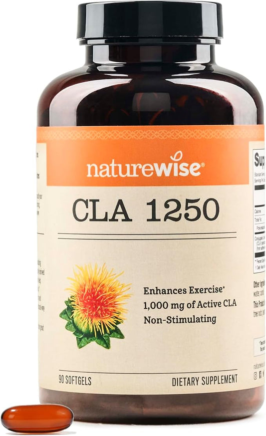 NatureWise CLA 1250 - Conjugated Linoleic Acid Supplement for Women and Men, Not Stimulating