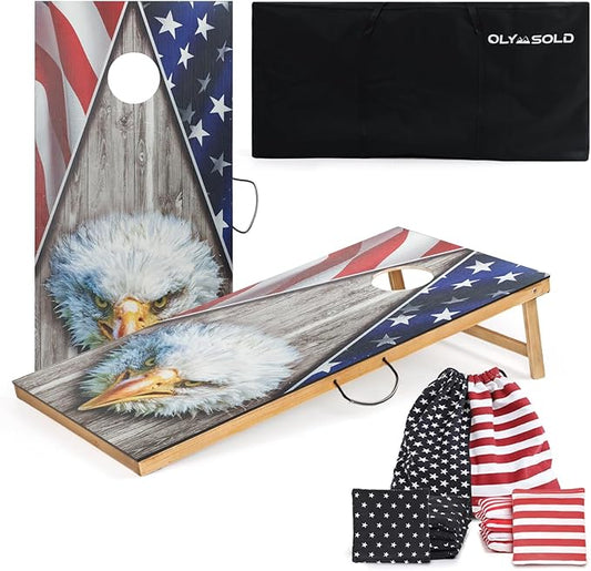 Cornhole Set, Corn Holes Outdoor Game, Regulation 2X4 Cornhole Boards, Portable Cornhole Set