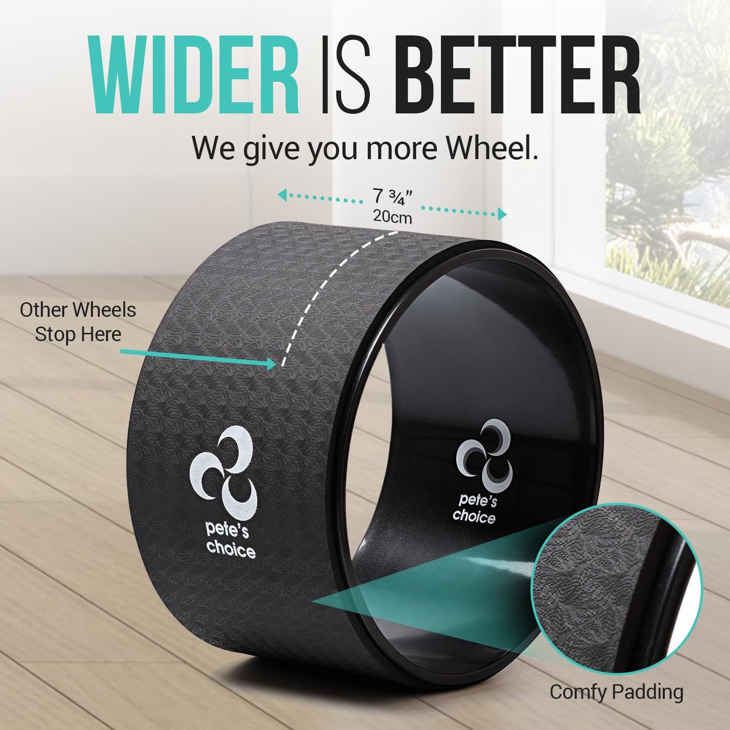 Extra Wide Jumbo Yoga Wheel - Wider, More Stable Back Roller