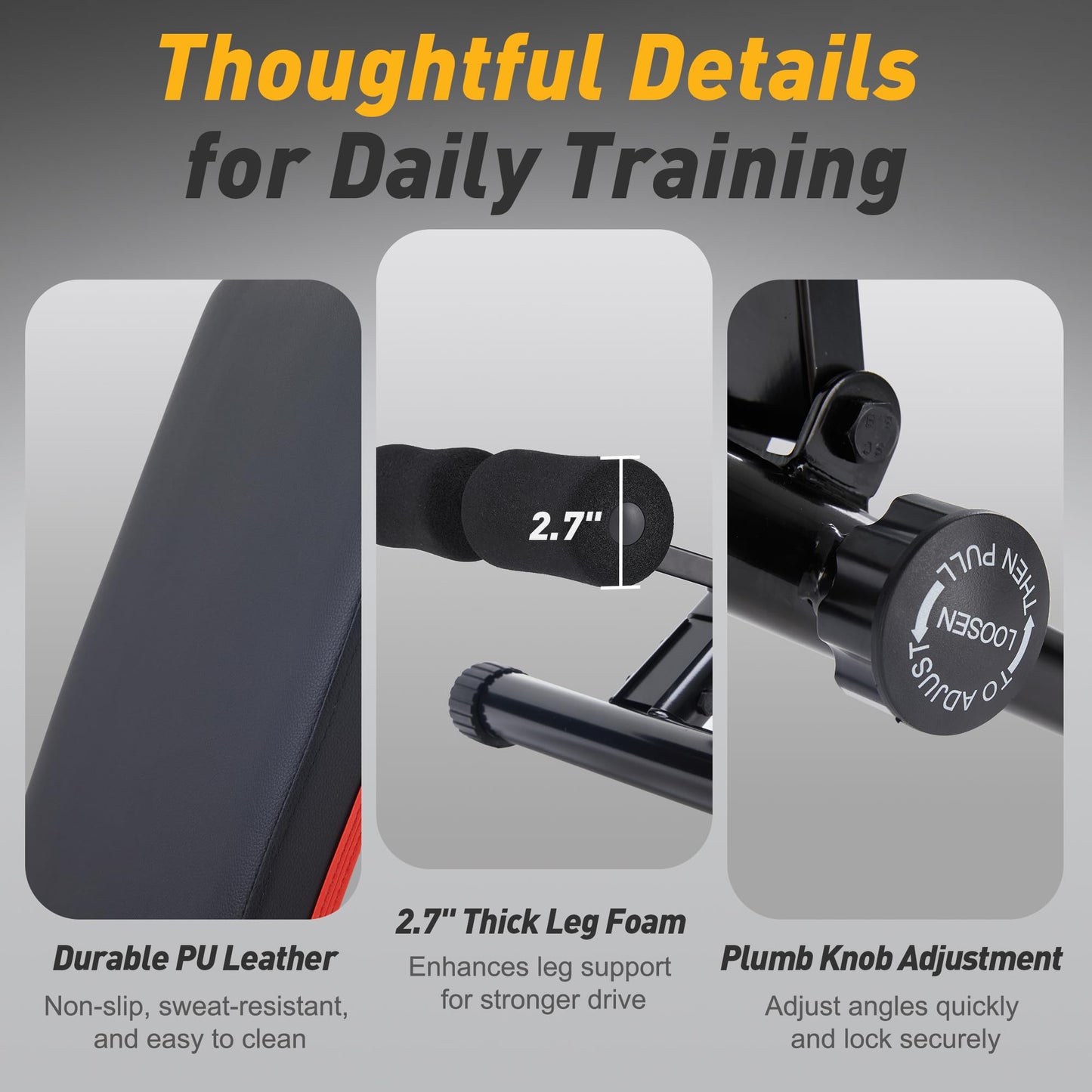 Aidoly Adjustable Weight Bench 795 lbs, Foldable Incline Bench Press