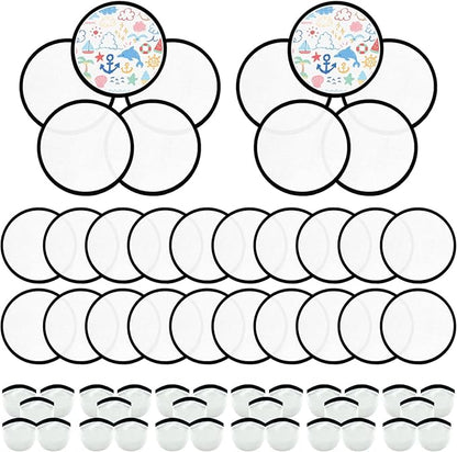 Foldable Flying Disc Fans Set with Bags, 9.8 Inch Black Egde Fabric Beach Flying Disc for Wedding Gift Party Favors Outdoor Activity