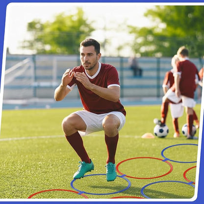 Shappy 50 Pcs Agility Rings with Storage Bags 15 Inch Agility Training Rings Hoop Exercise Ring Plastic Speed Rings Jumping Hoops for Sports Soccer Football Gymnastics Practice Games