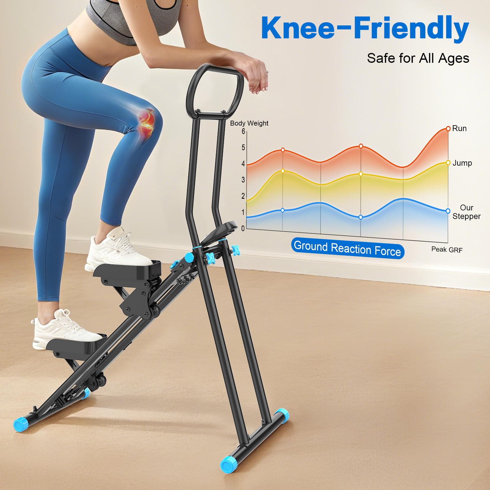 HXD-ERGO Stair Stepper for Home, 6 Adjustable Resistance Vertical Climber Cardio Exercise Machine