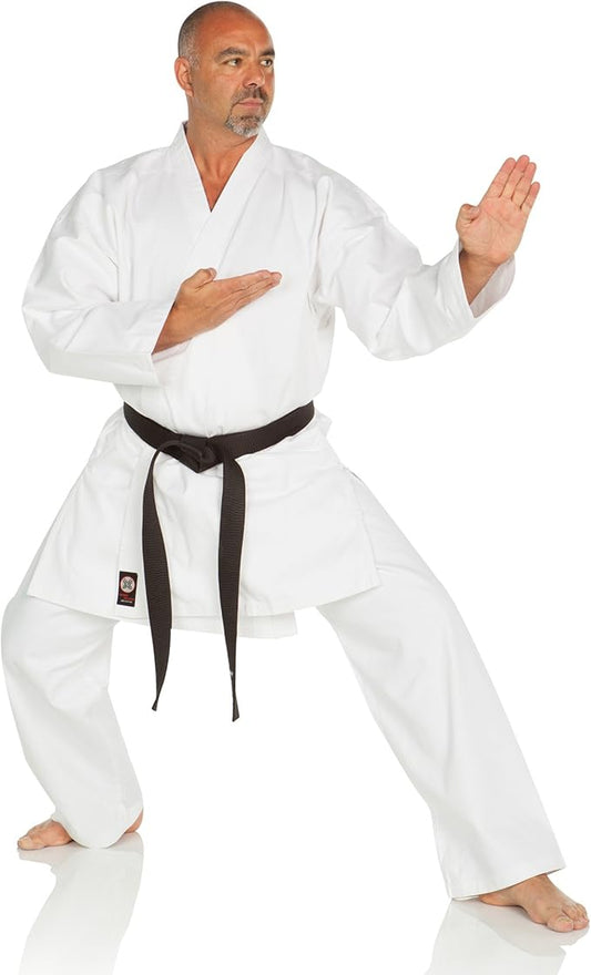 Ronin Medium Weight Karate GI Middleweight Martial Arts Karate Uniform - 9.5 oz Cotton, White Belt