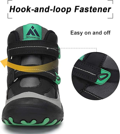 Mishansha Kids Hiking Boots Toddler Girls Boys Hiking Shoes Water-Resistant Anti-Collision Non-Slip Athletic Outdoor Trekking Boots