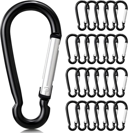 24 PCS Small Carabiner Clips, Spring Snap, Keychains Hooks, 2" Aluminum Ring, Multipurpose for Key Rings, Camping, Hiking, Backpacking, Fishing and Outdoor