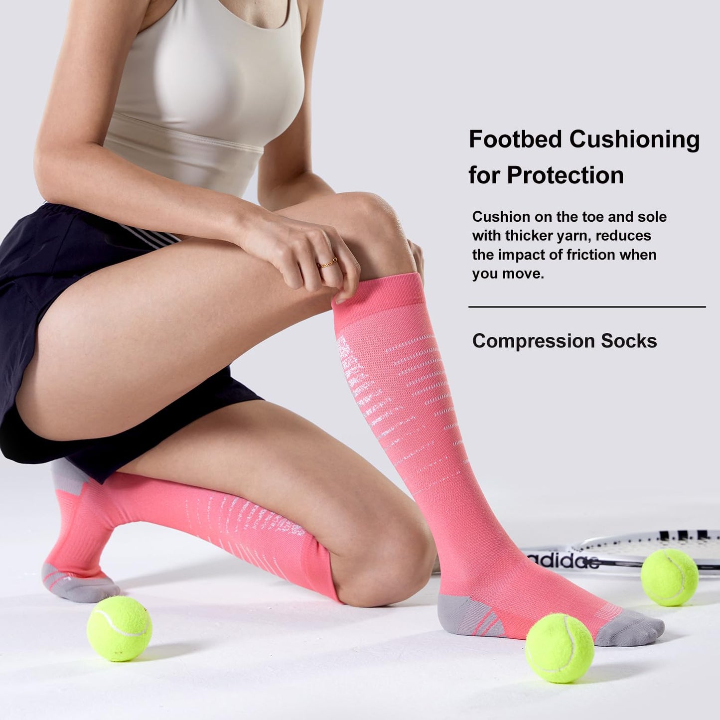 CS CELERSPORT 3 Pairs Compression Socks for Men Women