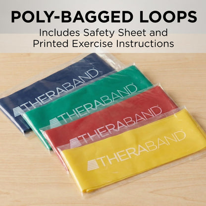 THERABAND Resistance Band Loop Set, 12", Exercise, Workout, Therapy