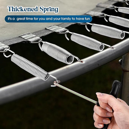 Tudomro Trampoline Springs 5.5 Inch Bulk Heavy Duty Stainless Steel Replacement Trampoline Springs with T-Hook Weather Resistant Metal Pulling Tool Accessories