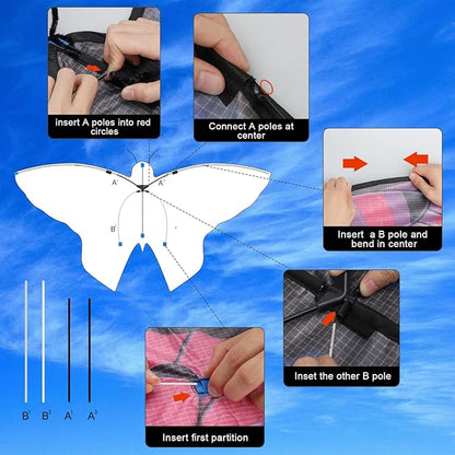 TOY Life Kites for Kids Ages 4-8 8-12, Large Butterfly Kites for Adults and Toddlers Age 3-5, Outdoor Toy Games Beach Kite Easy to Fly for Girls Boys
