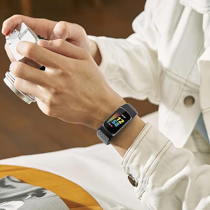 Braided Band Compatible with Fitbit Charge 6/Fitbit Charge 5, Soft Nylon Solo Loop Adjustable Replacement Wristband for Women Men