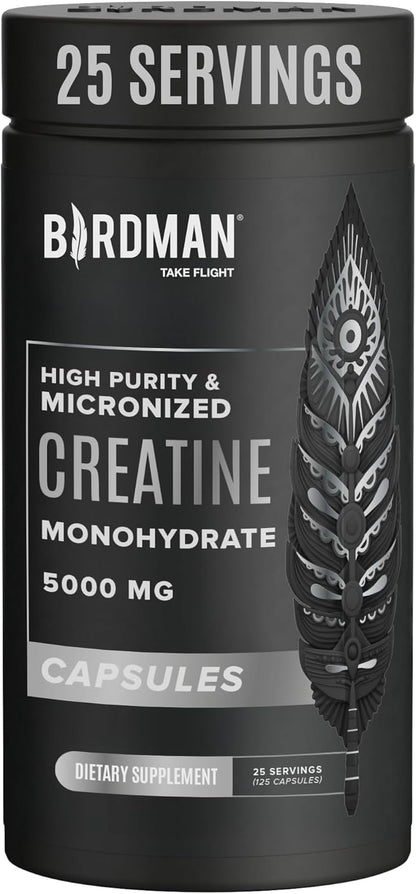 Micronized Creatine Monohydrate Capsules for Muscle Growth & Recovery, Pre & Post Workout, Vegan Creatine, Caffeine Free, Gluten Free, Sugar Free | 25 Servings | 125 Capsules