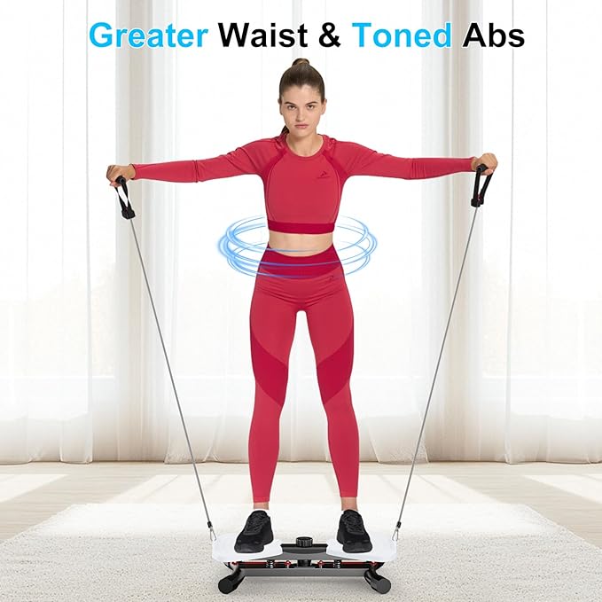 Waist Twister Ab Machine, 300 lbs Capacity Exercise Twist Board with Resistance Bands, Core Trainer Belly Fat Burner, Noiseless Waist Sculptor with Foot Massage