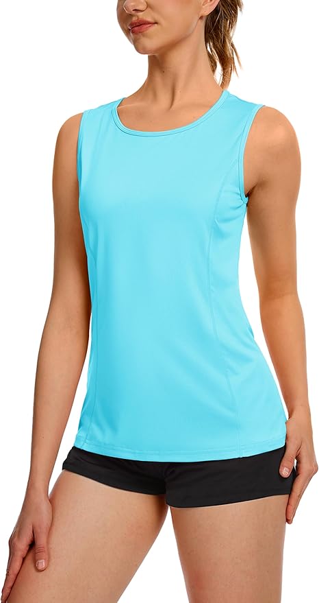 TACVASEN Women's UPF 80+ Workout Tank Top Sleeveless Quick Dry Sun Protection Hiking Athletic Gym Yoga Running Shirts