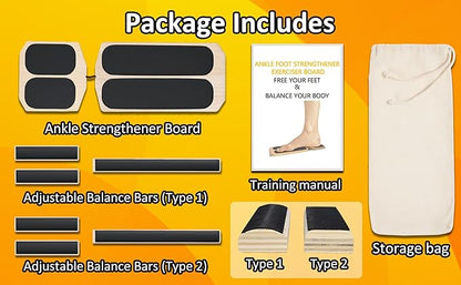 Ankle Strengthener & Balance Board Trainer - Stability Exercises Equipment for Sprained Ankle Recovery, Plantar Fasciitis Relief & Posture Correction | Foot Stretcher for Athletes, Physical Therapy & Rehabilitation