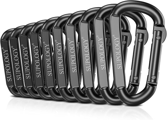 Carabiner Clip, 900 LBS 2.5" Iron Heavy Duty Caribeaners for Hammocks, Camping Accessories, Hiking