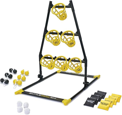 EastPoint 3-in-1 Battle Bag Battle Pack – 1 Easy to Convert Target - Bean Bag Toss Pong, Ladderball, and Battle Bags All in 1 Outdoor Tailgate Game