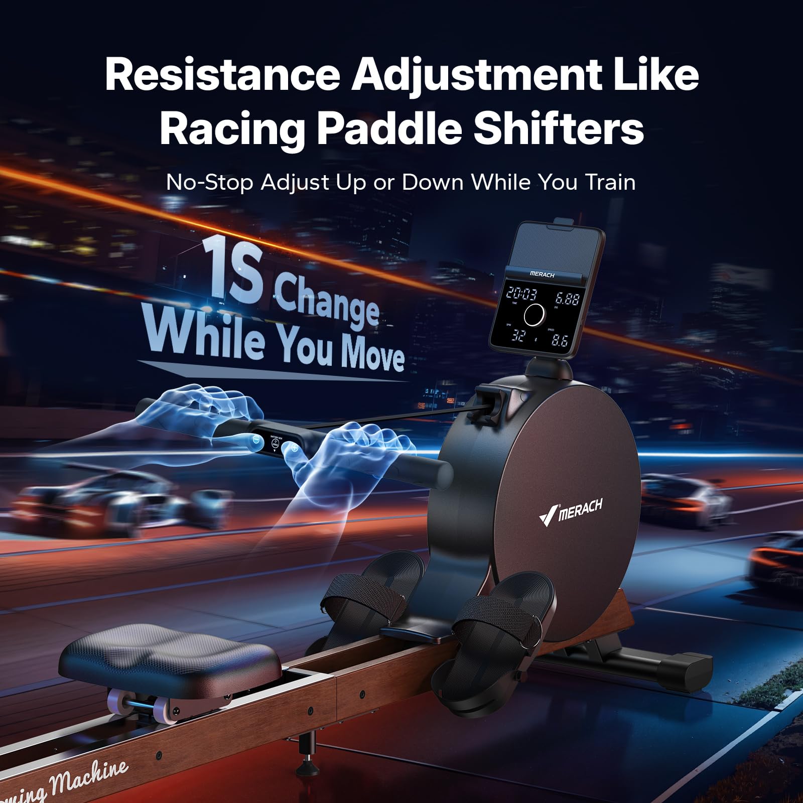 Merach R7 N Self-Powered Rowing Machine with Powerful Magnetic Resistance
