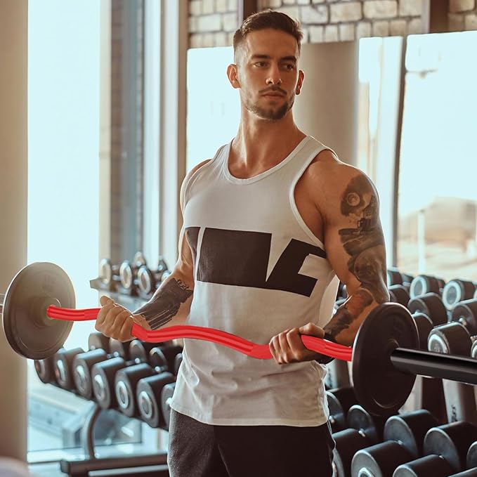 TECHNOAGE Olympic EZ Curl Bar, 47" Curl Bar(350/500LBS Capacity) 20LB, Solid Steel, Chrome Finish Barbell with Copper Sleeve and Bearing for 2-inch Plates, for Weight Lifting,Hip Thrusts,Squat,Biceps-Home Gym Weight Bar