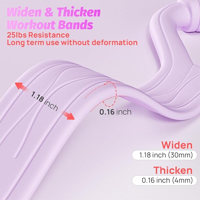 Figure 8 Fitness Resistance Bands with Handles, 20-60lb Adjustable Elastic Excercise Band, Non-Slip Fabric Silicone Bands for Strength Stretch Flexibility Training Arms Back Shoulder Chest Legs