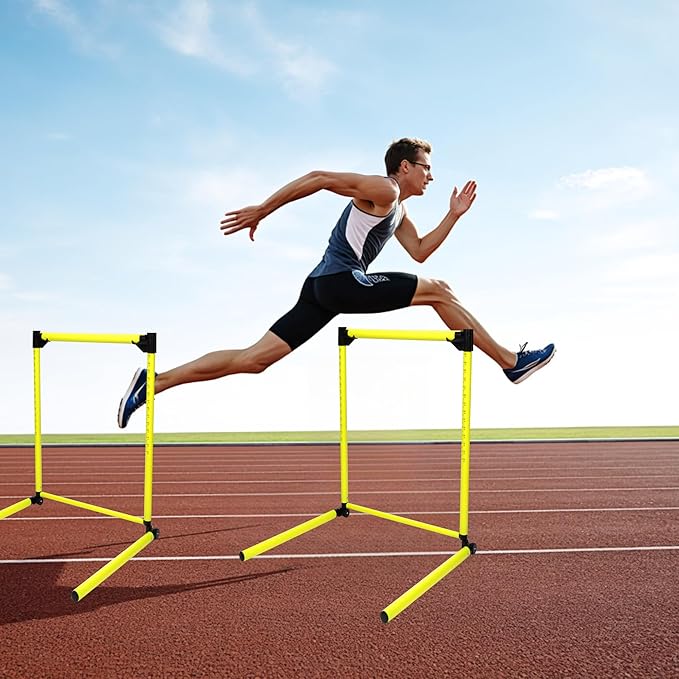 3 Pack Adjustable Height Hurdles Training Equipment, Agility Speed Jumping Training Equipment for Basketball Soccer Football Dogs, Indoor & Outdoor, Detachable Hurdles Track and Field(Green)