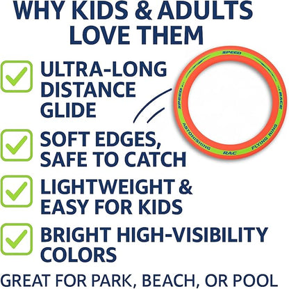 Liberty Imports 6 Pack: Flying Aero Discs Sports Outdoor Pro Flyer Rings - Plastic Toy Ultimate Glider Toss Game for Kids and Adults (11 inches)