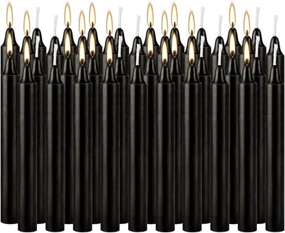 Set of 40 Black Candles ??Spell Chime Candles for Halloween, Rituals, Prayer, Birthdays, Meditation, Altar - 4 Inch Tall, Unscented