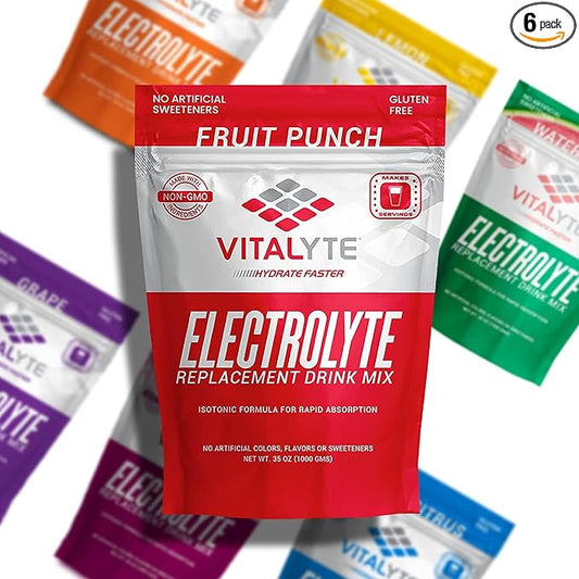 Vitalyte Electrolyte Powder Drink Mix, Isotonic Electrolyte Hydration Mix, Case Pack (6 Pack, Fruit