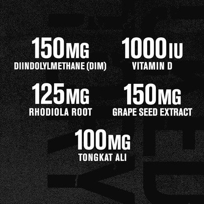Jacked Factory Androsurge Estrogen Blocker for Men - Natural Testosterone Booster for Men & Estrogen Metabolizer with Tongkat Ali, DIM, Long Jack & More - Test Booster & Muscle Builder - 120 Count