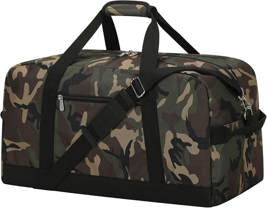 21 inch Gym Bag for Men - 40L Travel Duffel Bag Sport Duffle Bags for Weekend Overnight with Bottom Support (Camouflage)