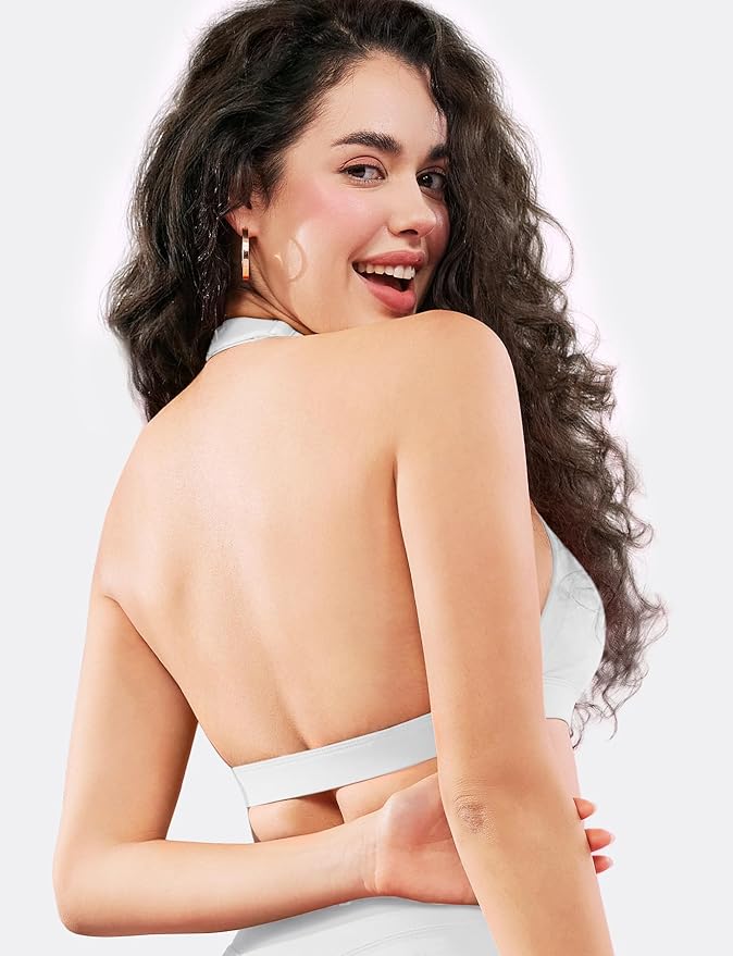 VOYJOY Sports Bras for Women Basic Wireless Bra Crop Workout Yoga Bra Sexy Tank Top