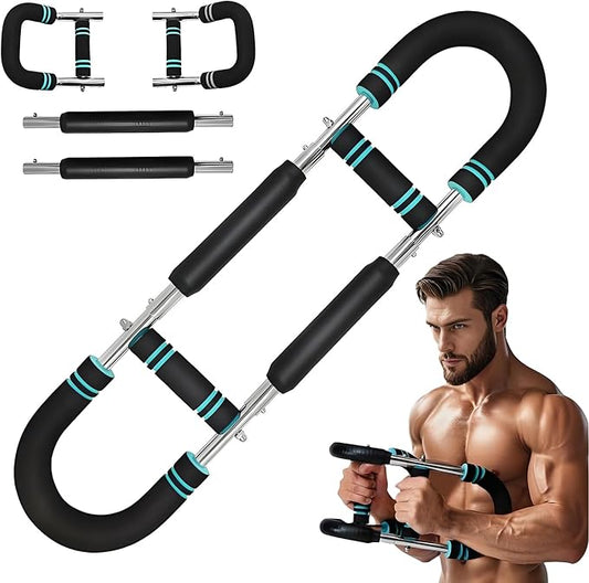 Twister Arm & Chest Trainer - Adjustable 3 Resistance Levels (0-132lbs), Detachable Strength Training Equipment for Home Gym, Men & Women