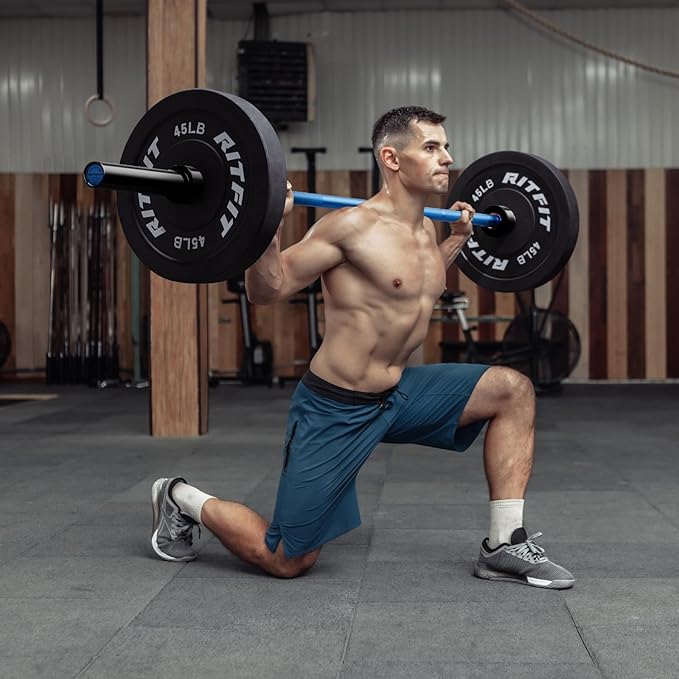 RITFIT Olympic Barbell 4ft/4.8ft/6ft - 2 Inch Weight Bar for Strength Training, Weightlifting, Squat, Deadlift, Bench Press, Curl, Overhead Press - 350lbs/500lbs Capacity