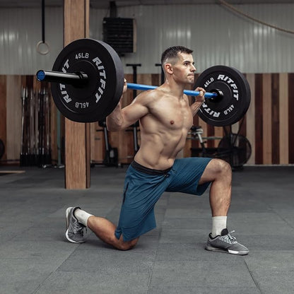 RITFIT Olympic Barbell 4ft/4.8ft/6ft - 2 Inch Weight Bar for Strength Training, Weightlifting, Squat, Deadlift, Bench Press, Curl, Overhead Press - 350lbs/500lbs Capacity