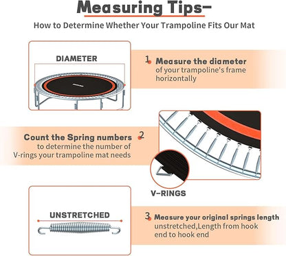 Trampoline Mat Replacement-Fits 16FT Frame with 108 Rings Fits 6.5-7.0" Springs-Mat Diameter 14.3ft (172inch), Not Include Spring and Frame