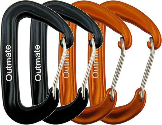 12kN 3.2"x2" Heavy-Duty Carabiner Clips - Durable, Lightweight Aluminum Alloy Carabiners for Hiking, Camping, Keychains, Dog Leashes, Hammocks & More