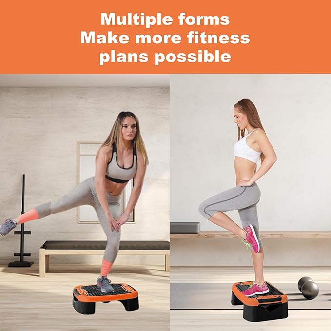 4-In-1 Aerobic Balance Board and Step Up Exercise Platform - Adjustable Multifunctional Balance Board Slant Board, Steppers for Exercise - Home Workout Non Slip Stepper Platform