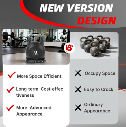 LIFERUN Adjustable Kettlebell Set with 7 Weight Levels, 44 lb